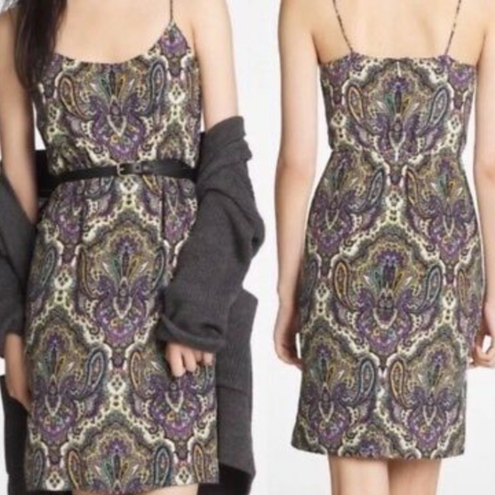 J. Crew Blouson paisley spaghetti strap dress